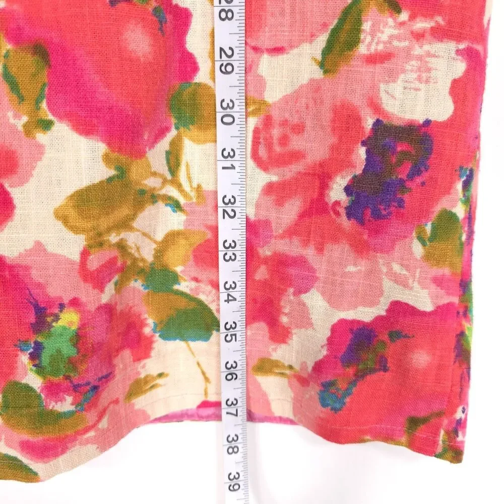 ANTHROPOLOGIE 9-H15 STCL Dress Floral Linen Blend Knee Lenght Size 10  676504652 - Picture 6 of 9